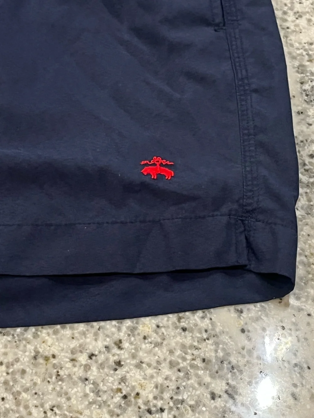 Brooks Brothers Mens Blue Swim Shorts Pockets & Lined - Size Medium 5”
